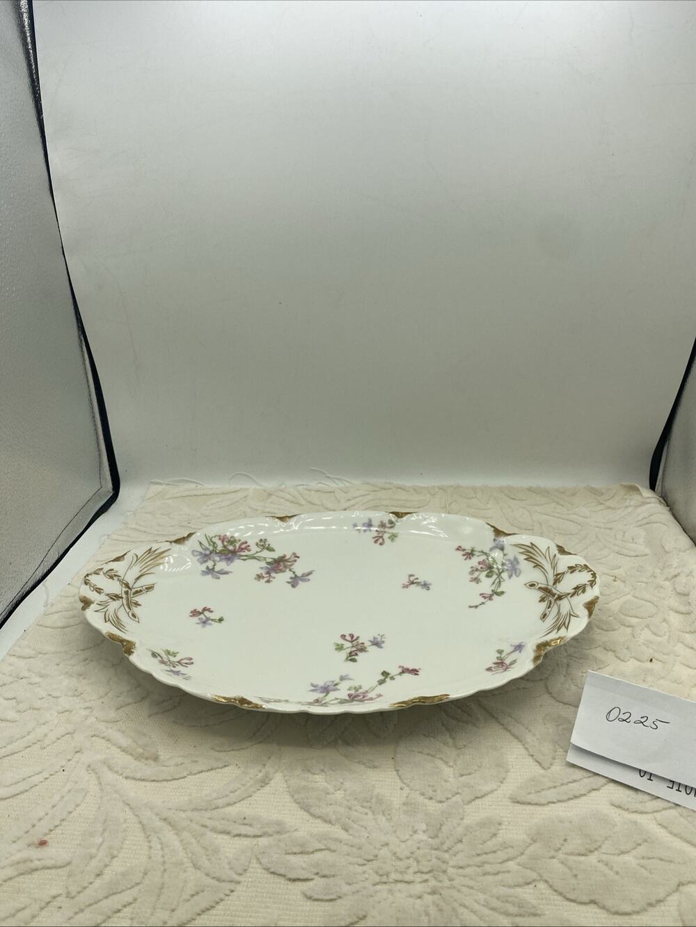 Theodore Haviland 13” Oval Platter - Pink/Violets/Green Foliage/Schleiger 29